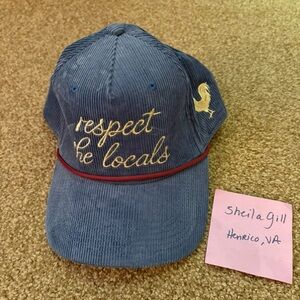 Blue Corduroy Cap with Embroidered Text
